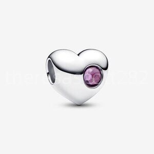 Pandora Engravable Purple Stone Heart Charm
